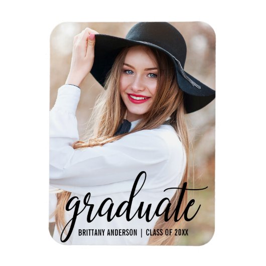 Magnet Flexible Graduation photo moderne Faire-part B (Vertical)
