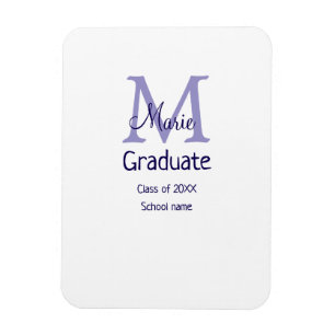 Magnet Flexible Gradué ajouter nom monogramme violet simple m mini