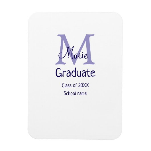 Magnet Flexible Gradué ajouter nom monogramme violet simple m mini (Vertical)