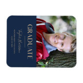 Magnet Flexible Gradué Marine 2025 Bleu et or Faire-part (Horizontal)