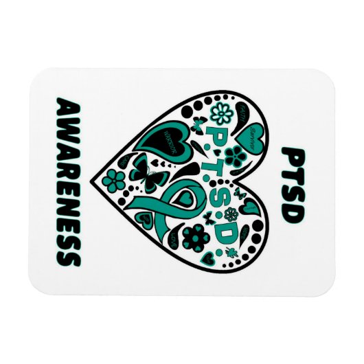 Magnet Flexible Graffiti Heart...PTSD (Horizontal)