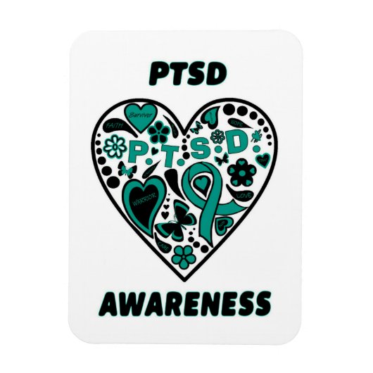 Magnet Flexible Graffiti Heart...PTSD (Vertical)