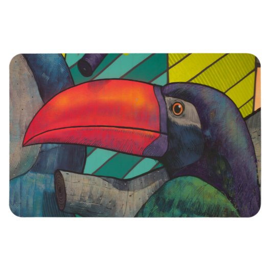 Magnet Flexible Graffiti Toucan coloré (Horizontal)
