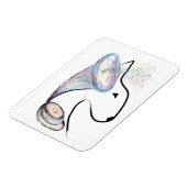 Magnet Flexible Gramophone Bull Terrier Musique Surréaliste (Côté Gauche)