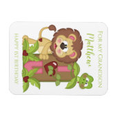 Magnet Flexible Grand-fils Premier anniversaire mignon Lion Carte  (Horizontal)