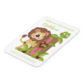 Magnet Flexible Grand-fils Premier anniversaire mignon Lion Carte  (Côté Gauche)