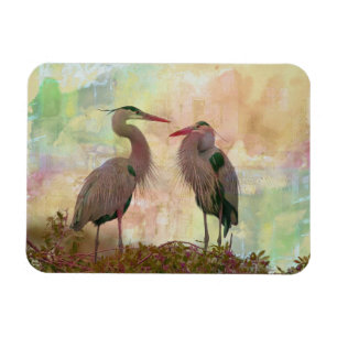 Magnet Flexible Grand Héron bleu Pair Art numérique flexible Magne
