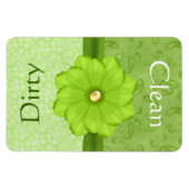 Magnet Flexible Grand Lave-vaisselle Floral Vert (Horizontal)