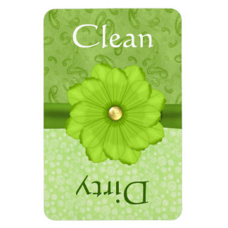 Magnet Flexible Grand Lave-vaisselle Floral Vert