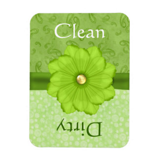 Magnet Flexible Grand Lave-vaisselle Floral Vert