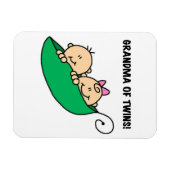Magnet Flexible Grand-mère des cadeaux jumeaux (Horizontal)