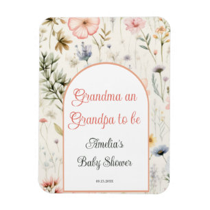 Magnet Flexible Grand-mère et grand-père seront Baby showers en fl