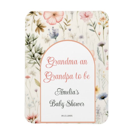 Magnet Flexible Grand-mère et grand-père seront Baby showers en fl (Vertical)