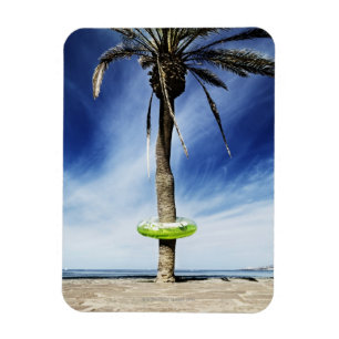 Magnet Flexible Grand palmier sur une plage sablonneuse avec