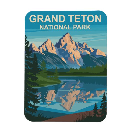 Magnet Flexible Grand Teton National Park Paysage Art de Voyage (Vertical)