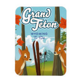 Magnet Flexible Grand Teton Wyoming pour skier. (Vertical)