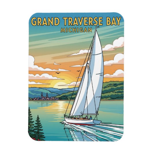 Magnet Flexible Grand Traverse Bay Michigan Travel (Vertical)