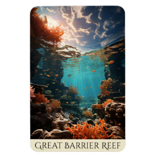 Magnet Flexible Grande barrière de corail Art australien Poiss
