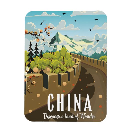 Magnet Flexible Grande muraille de la Chine poster de voyage (Vertical)