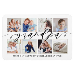 Magnet Flexible Grandpa Script Grandchildren Photo Collage