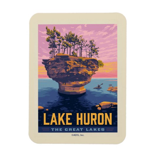 Magnet Flexible Grands Lacs | Lac Huron (Vertical)