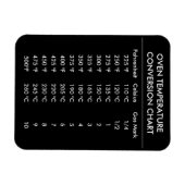 Magnet Flexible graphique de conversion celsius à fahrenheit noir (Horizontal)