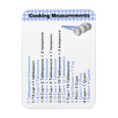 Magnet Flexible Graphique de mesure de Cuisine bleu et blanc (Vertical)