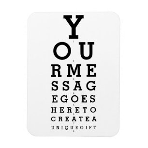 Magnet Flexible Graphique d'opticien de votre message amusant