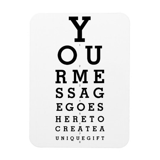 Magnet Flexible Graphique d'opticien de votre message amusant (Vertical)