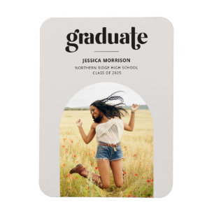Magnet Flexible Gras Gradué Neutre Gris photo Grad Faire-part