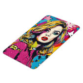 Magnet Flexible Gras Retro Pop Art Portrait (Côté Gauche)