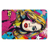 Magnet Flexible Gras Retro Pop Art Portrait (Horizontal)