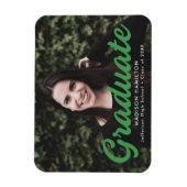 Magnet Flexible Gras Script Green Photo Graduation Faire-part (Vertical)