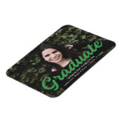 Magnet Flexible Gras Script Green Photo Graduation Faire-part (Côté Gauche)