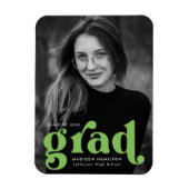 Magnet Flexible Gras Typographie Lime Green Photo Graduation (Vertical)