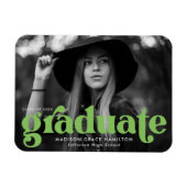 Magnet Flexible Gras Typographie Lime Green Photo Graduation (Horizontal)