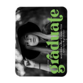 Magnet Flexible Gras Typographie Lime Green Photo Graduation (Vertical)