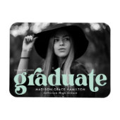 Magnet Flexible Gras Typographie Mint Green Photo Graduation (Horizontal)