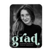 Magnet Flexible Gras Typographie Mint Green Photo Graduation (Vertical)