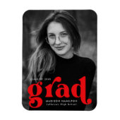 Magnet Flexible Gras Typographie Red Photo Graduation (Vertical)