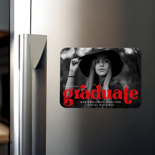 Magnet Flexible Gras Typographie Red Photo Graduation