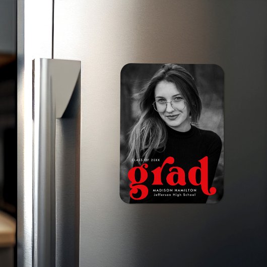 Magnet Flexible Gras Typographie Red Photo Graduation
