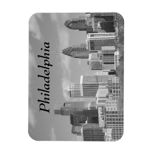 Magnet Flexible gratte-ciel de Philly noir et blanc (Vertical)
