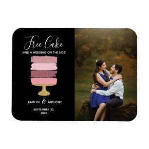 Magnet Flexible Gratuit Gâteau Amusant Photo Moderne Mariage Enreg
