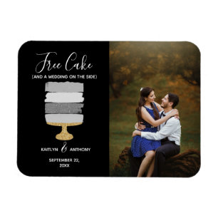 Magnet Flexible Gratuit Gâteau Amusant Photo Moderne Mariage Enreg