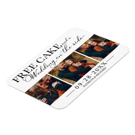 Magnet Flexible Gratuit Gâteau Mariage Drôle Enregistrer La Date 3 (Côté Gauche)