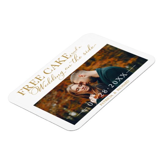 Magnet Flexible Gratuit Gâteau Mariage Drôle Enregistrer La Date P (Côté Gauche)