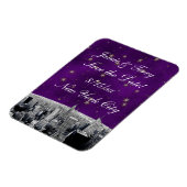 Magnet Flexible Gravure de la skyline de NYC 2 Violet Or Save Date (Côté Gauche)