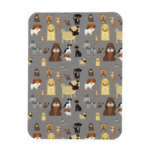 Magnet Flexible gray background dogs