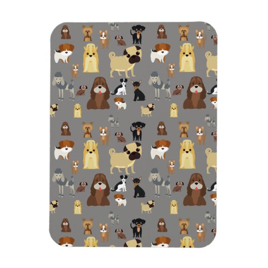 Magnet Flexible gray background dogs (Vertical)